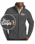 Port Authority Value Soft-Shell Custom Jacket, color: Black Charcoal Heather