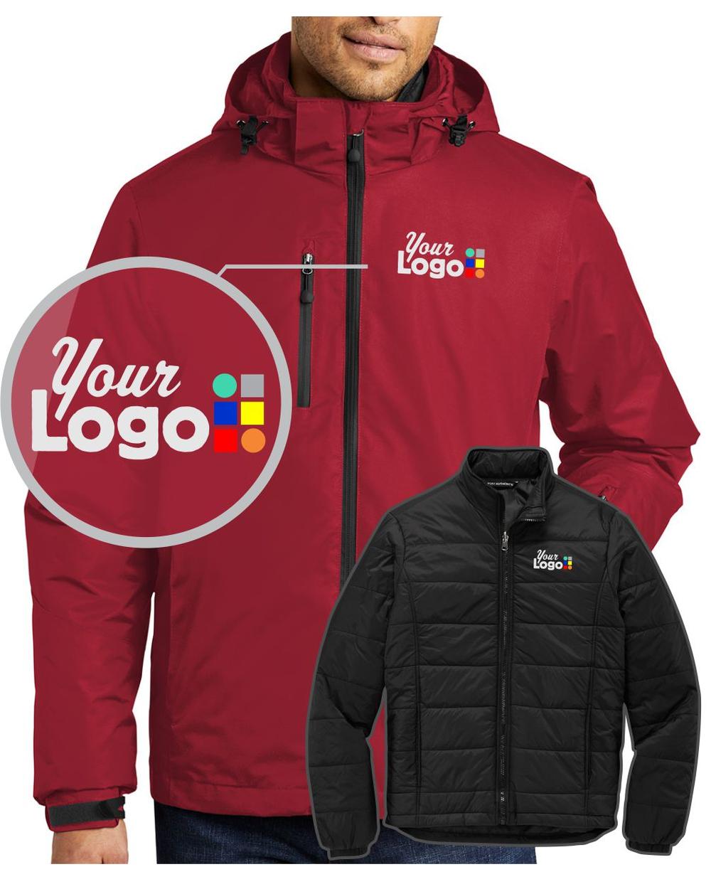 Port Authority Vortex 3-in-1 Custom Jacket, color: Rich Red/Black