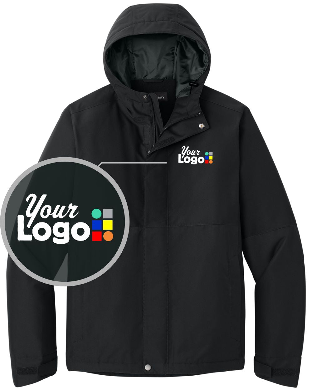 Port Authority Insulated Heavy Ripstop Custom Jacket, color: Deep Black