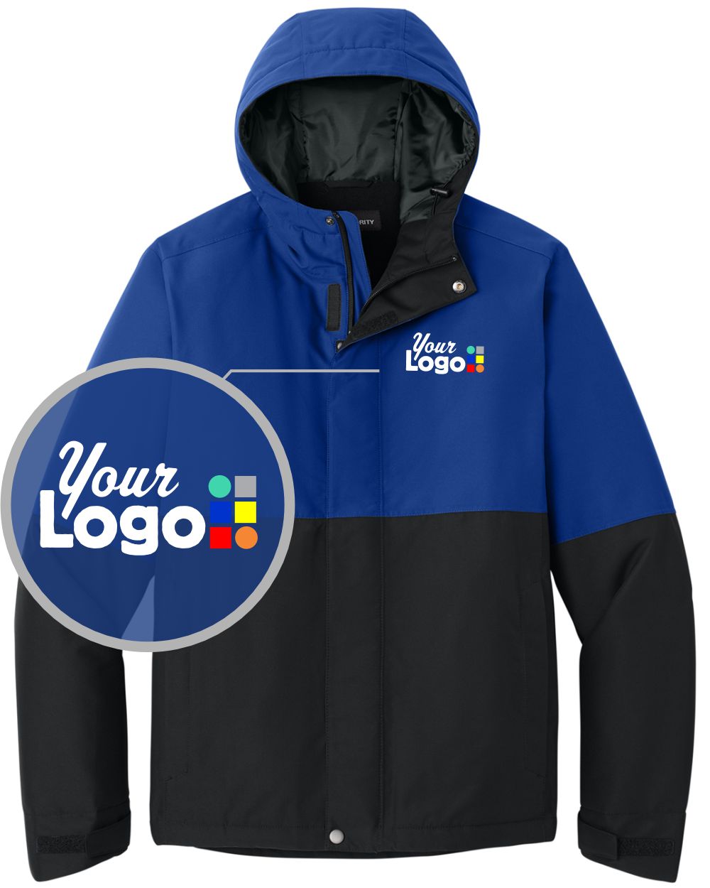 Port Authority Insulated Heavy Ripstop Custom Jacket, color: True Royal/Deep Black