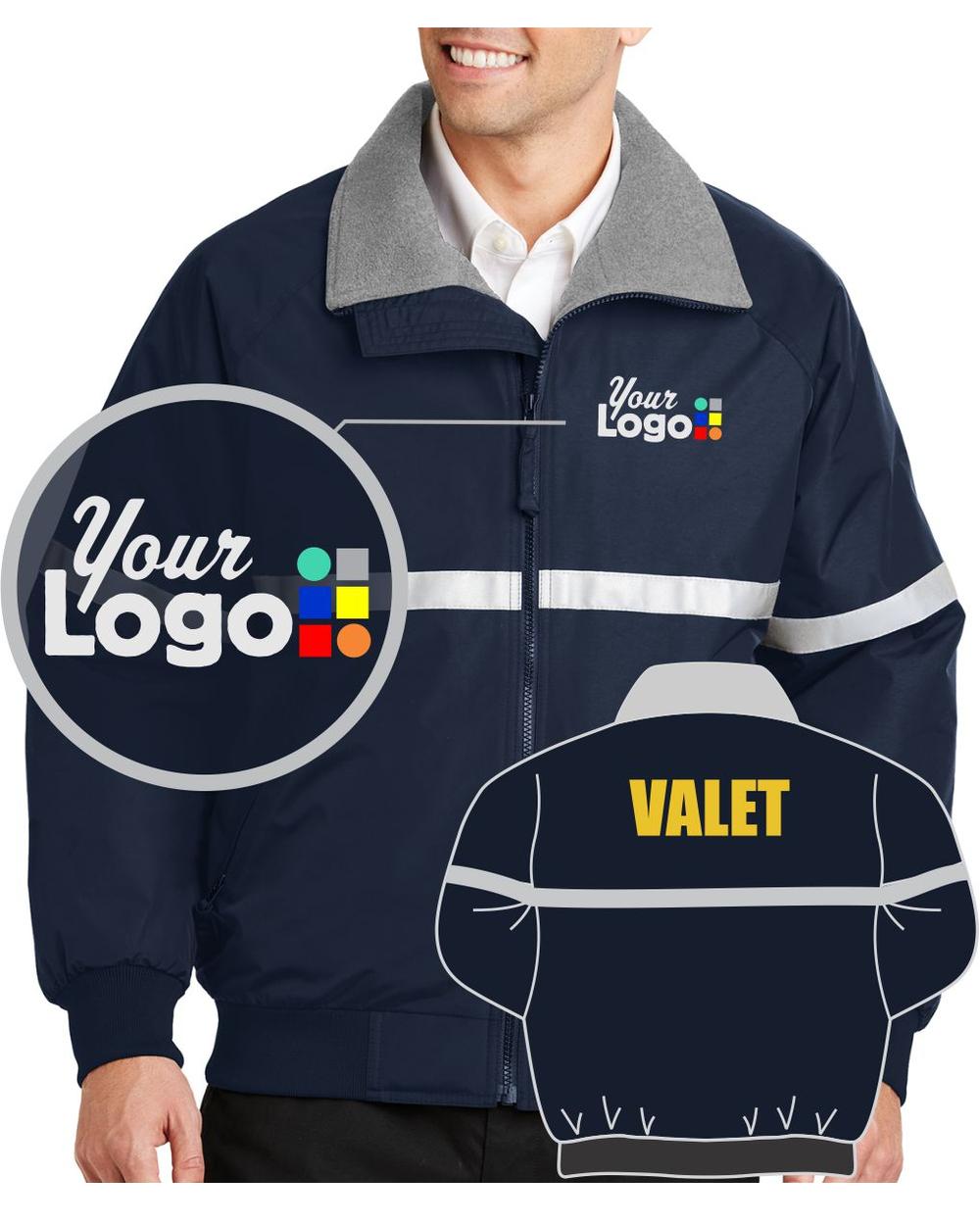 Port Authority Valet Custom Jacket, color: Navy/Gold