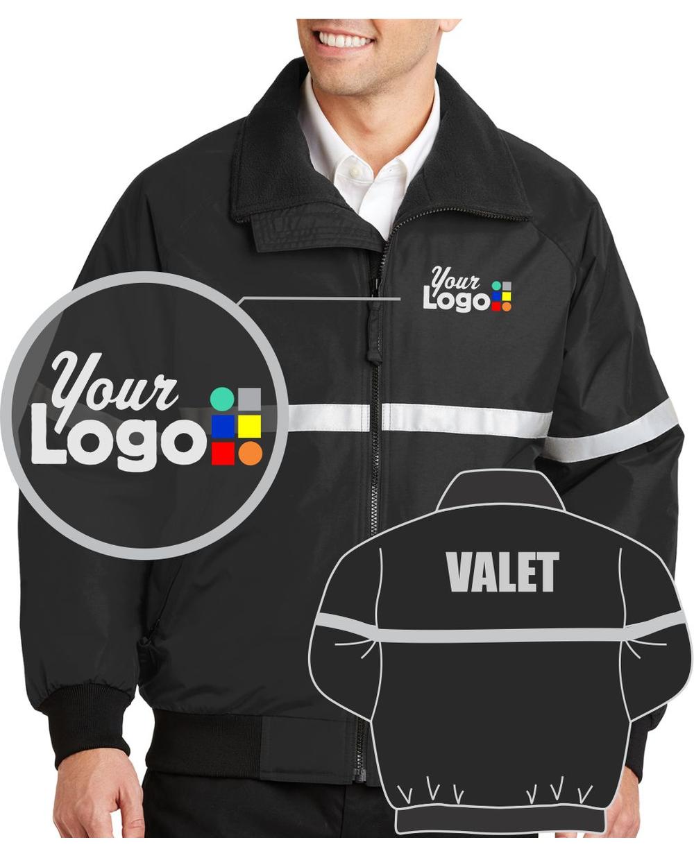 Port Authority Valet Custom Jacket, color: Black/Reflective Grey