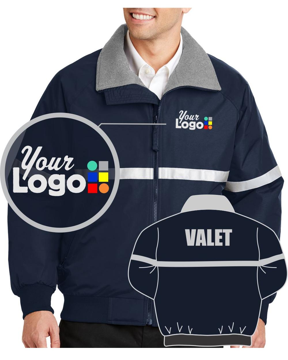 Port Authority Valet Custom Jacket, color: Navy/Reflective Grey