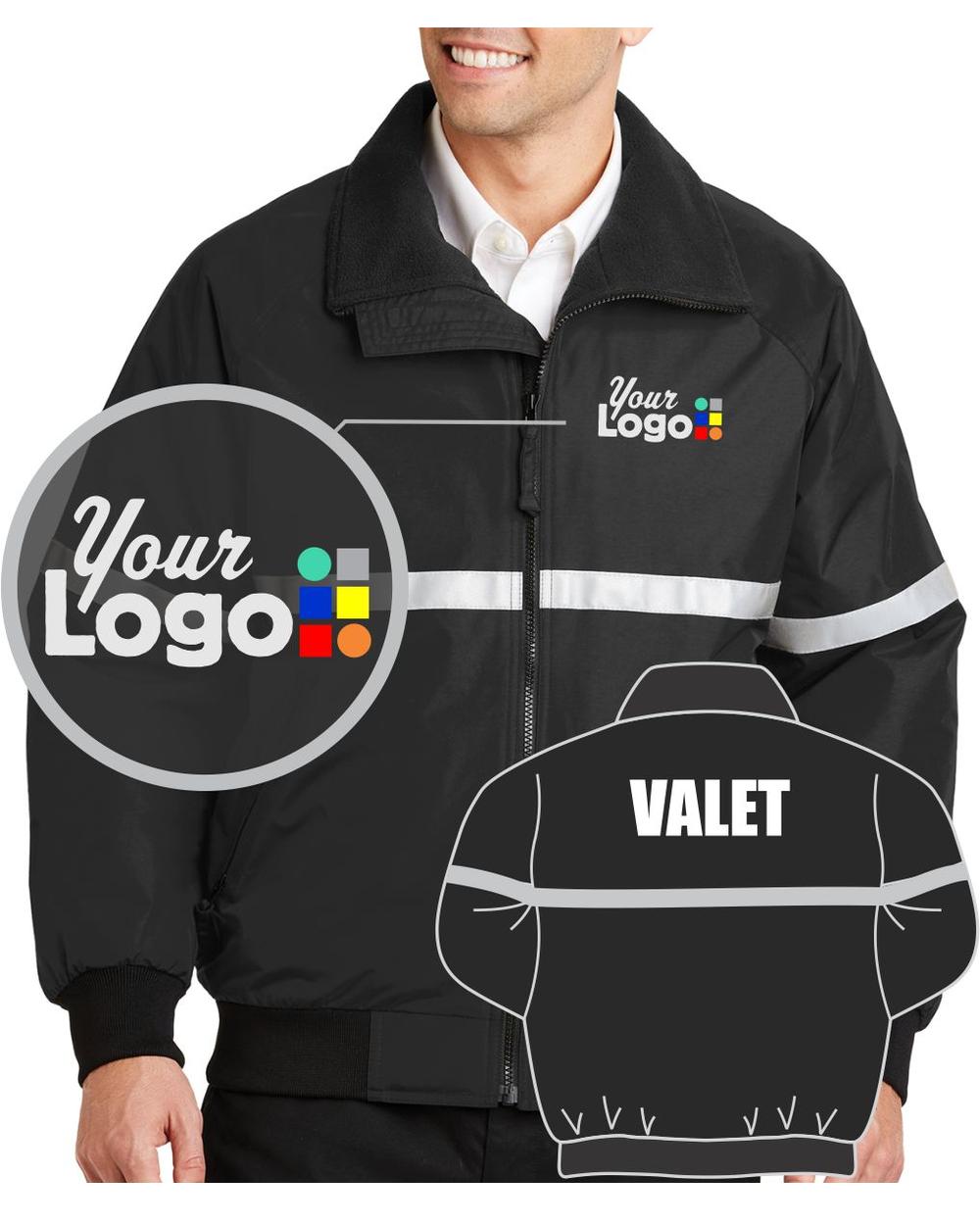 Port Authority Valet Custom Jacket, color: Black/White
