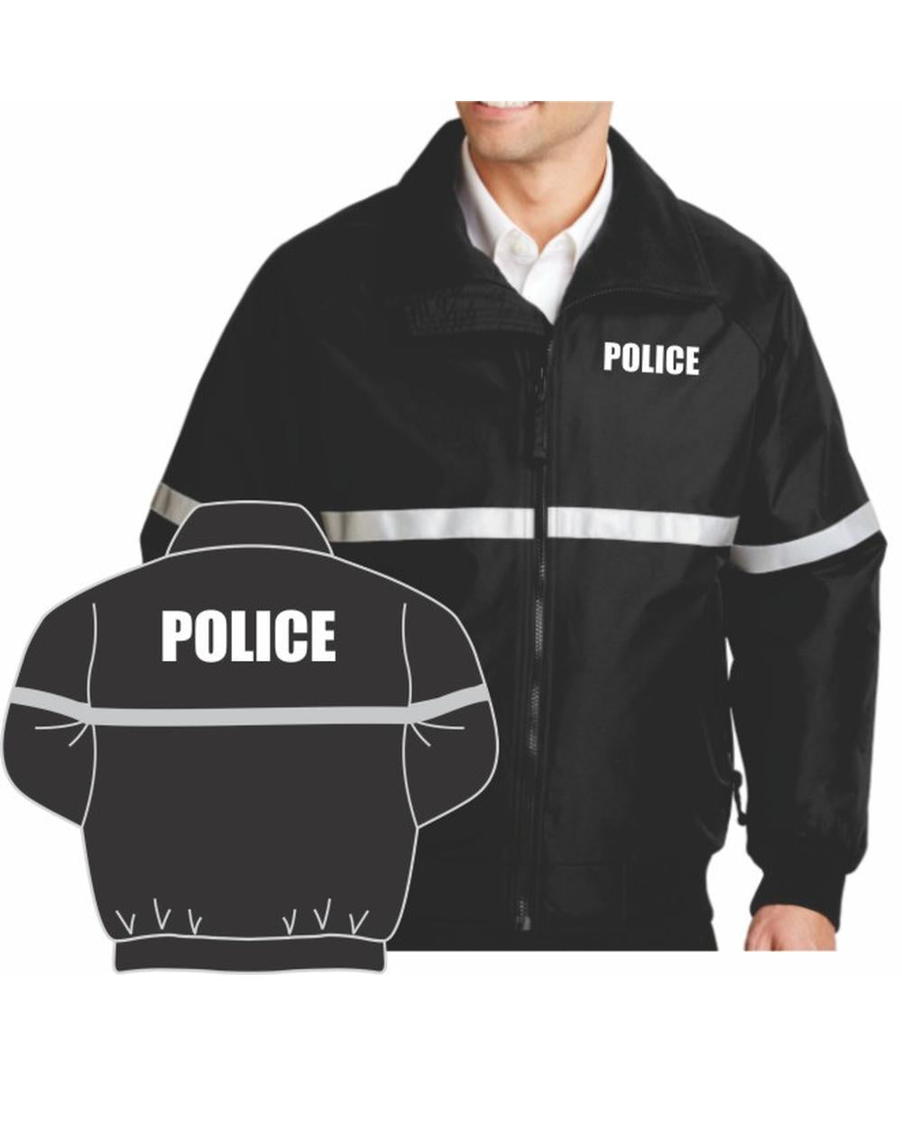 Port Authority Challenger Police Titled Jacket, color: Black/White