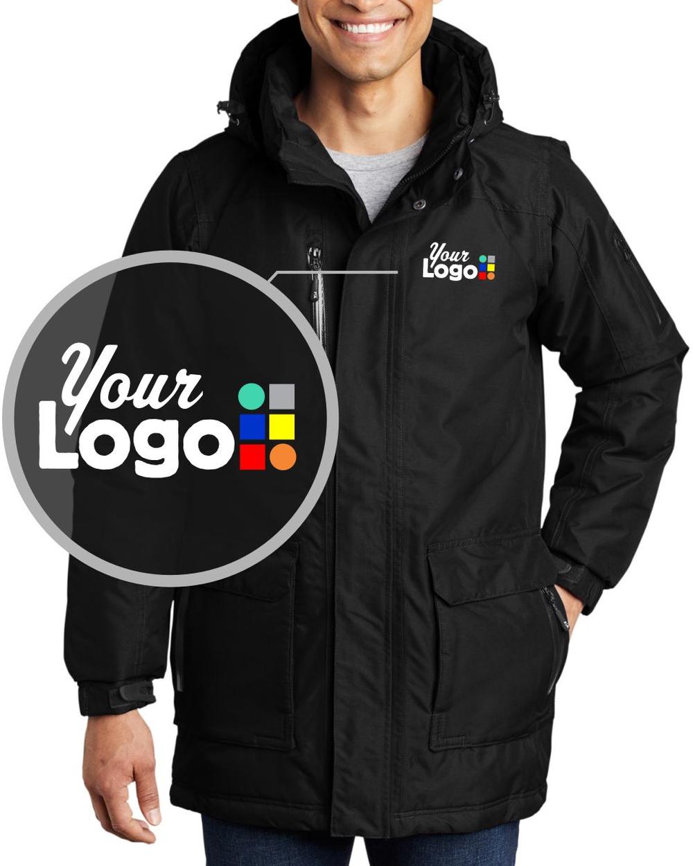 Men's Waterproof Soft Shell Parka Custom Jacket, color: Black