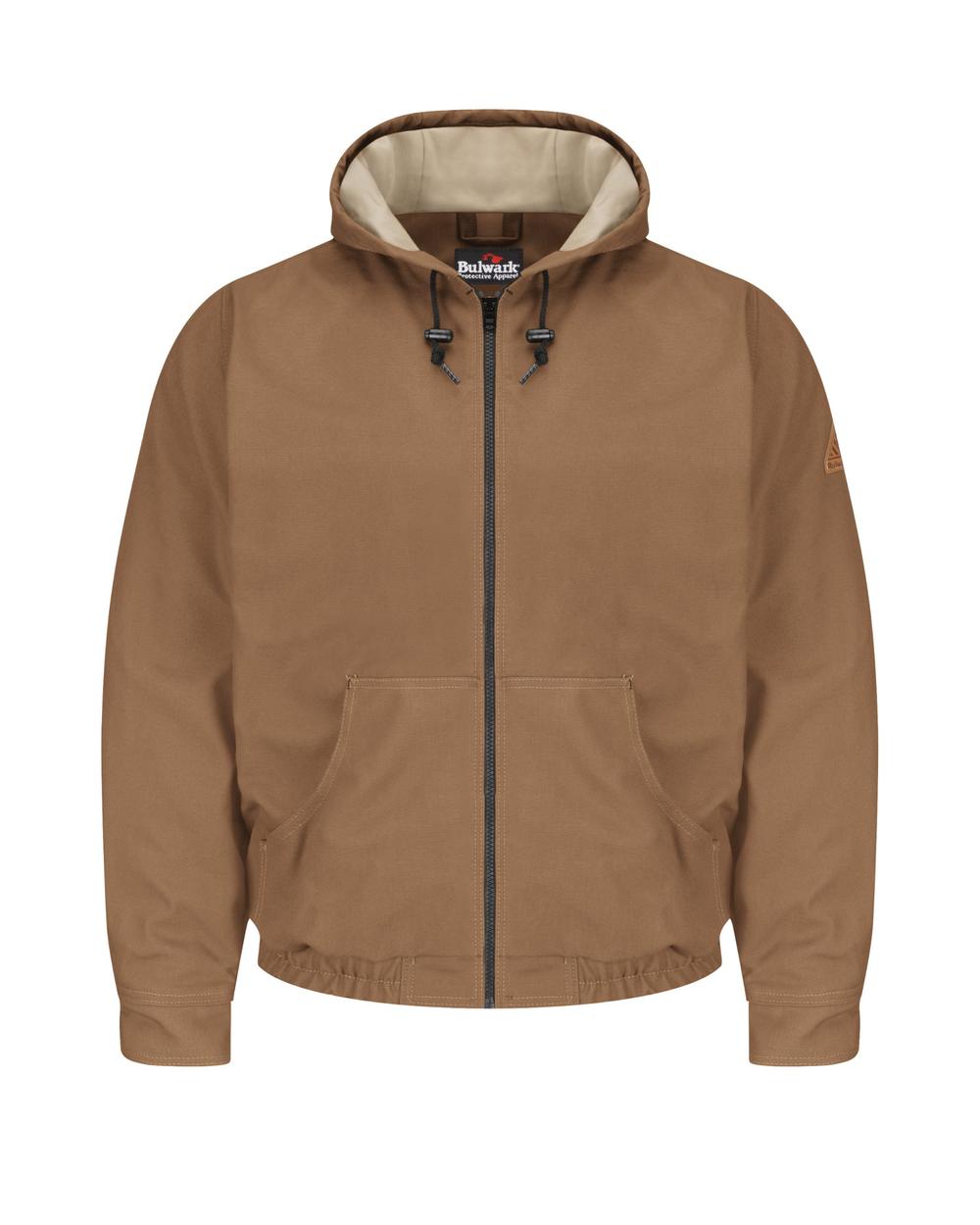 Bulwark Brown Duck Hooded Excel Flame Resistant Jacket, color: Brown Duck