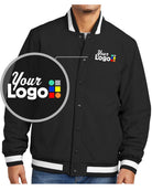 Sport-Tek Insulated Varsity Custom Jacket, color: Black