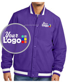 Sport-Tek Insulated Varsity Custom Jacket, color: Purple