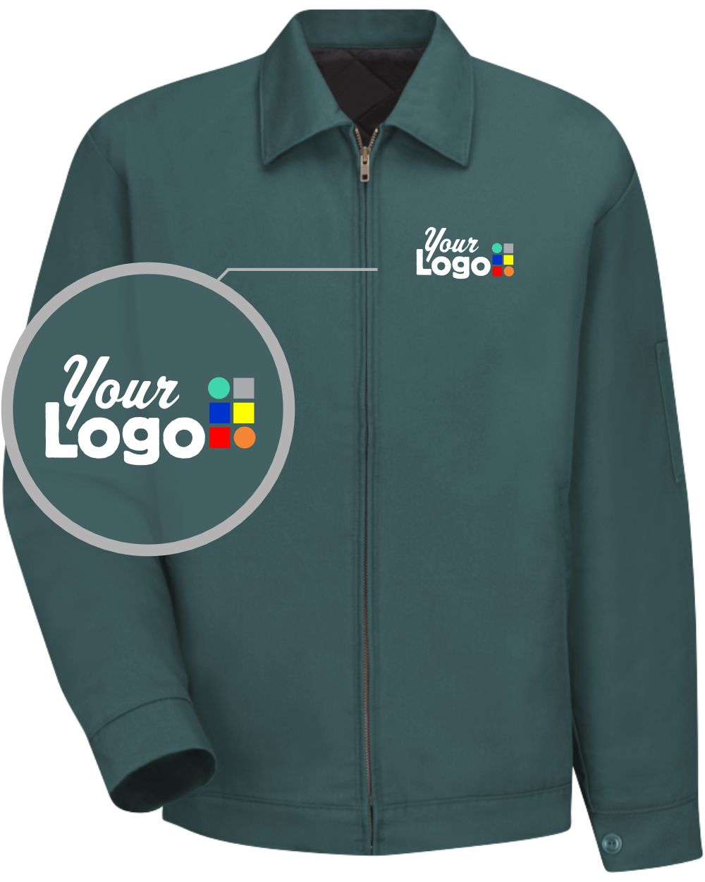 RedKap Slash Pocket Work Custom Jacket, color: Spruce Green