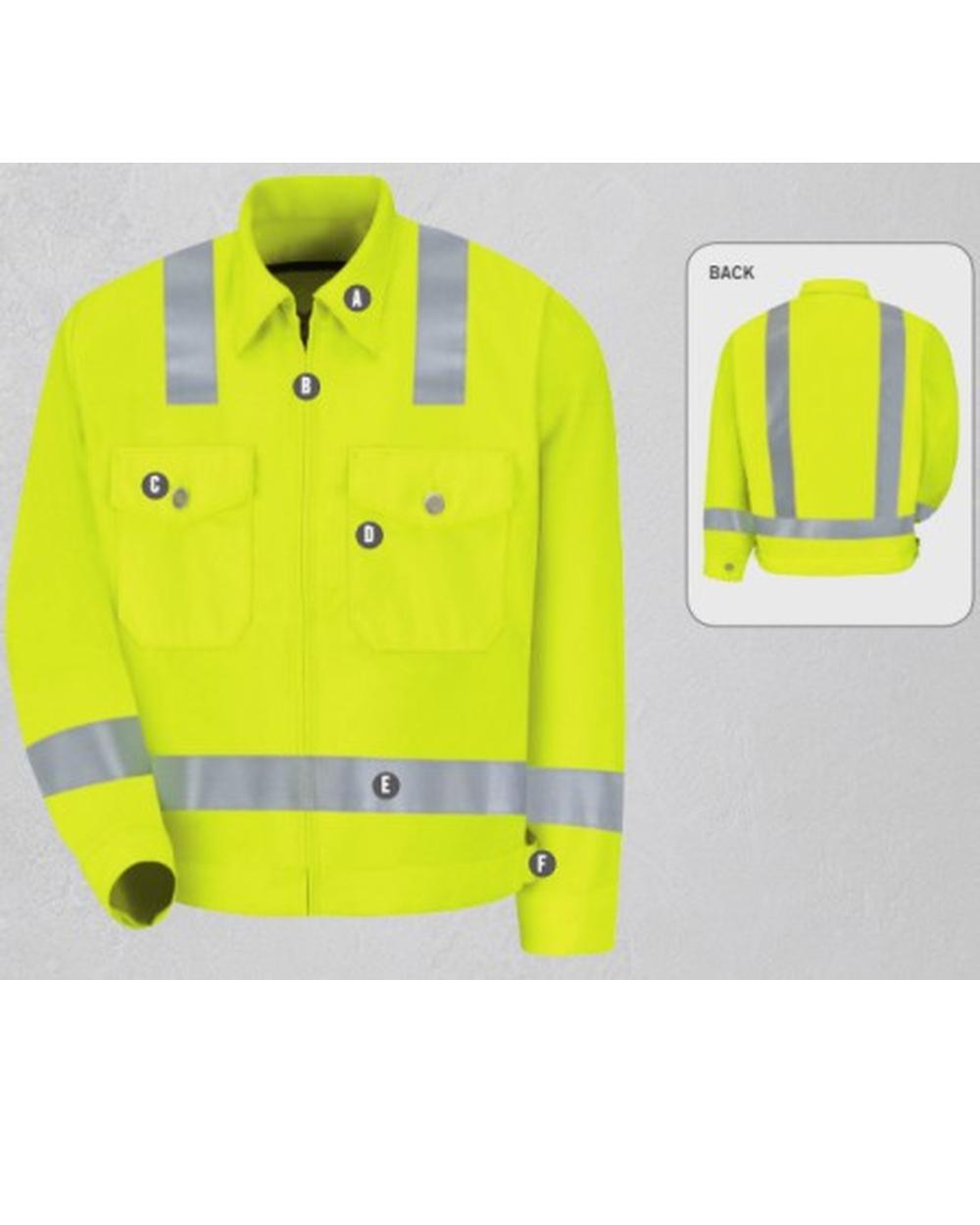 RedKap Ike-Class 2 Level 2 Hi-Visibility Jacket, color: Fluorescent Yellow/Green