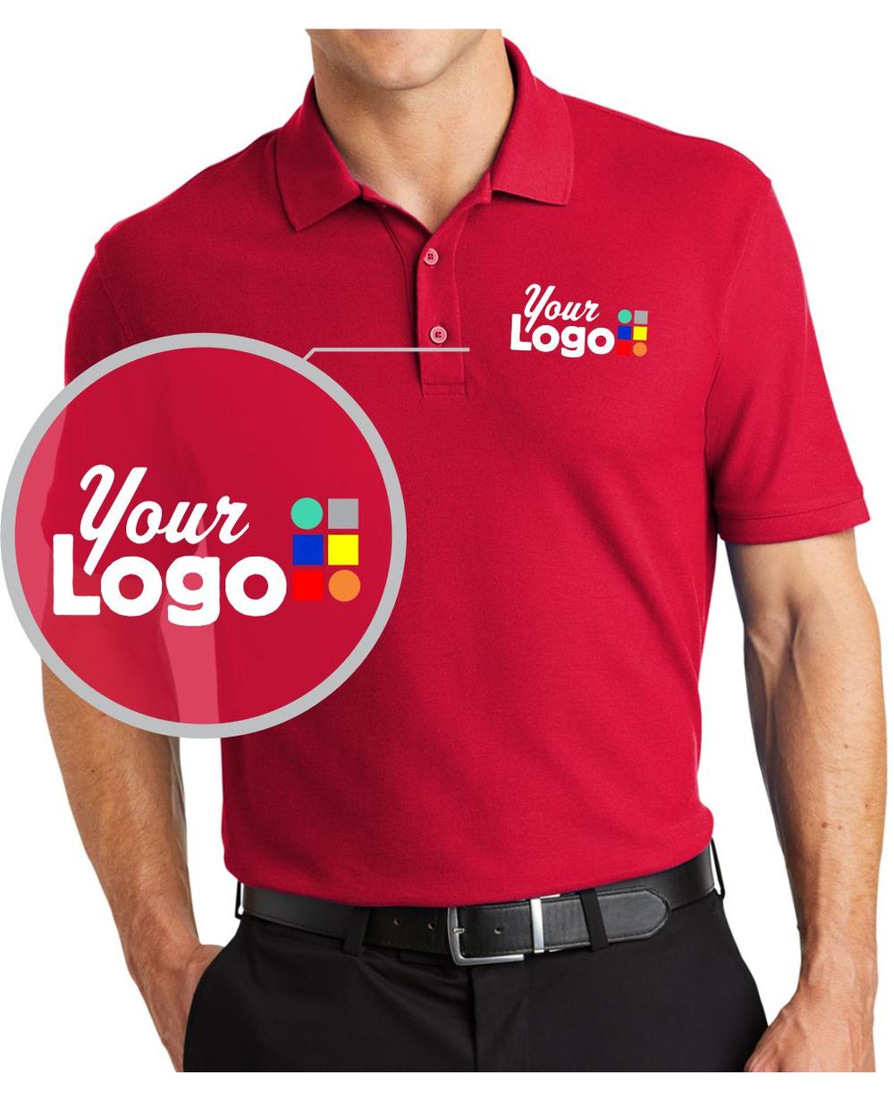 Port Authority S/S Core Classic Pique Custom Golf Shirt, color: Rich Red