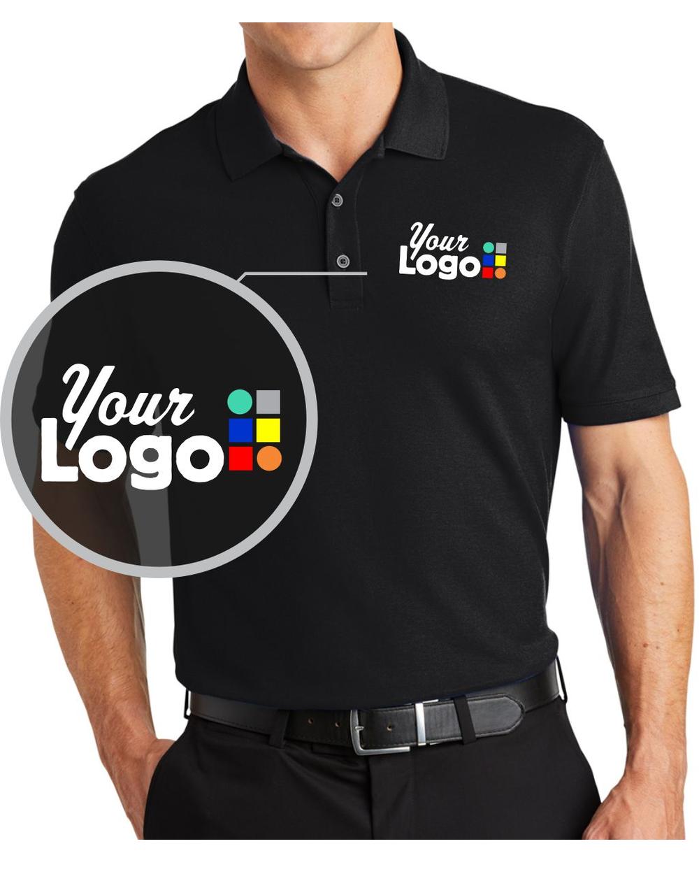 Port Authority S/S Core Classic Pique Custom Golf Shirt, color: Deep Black