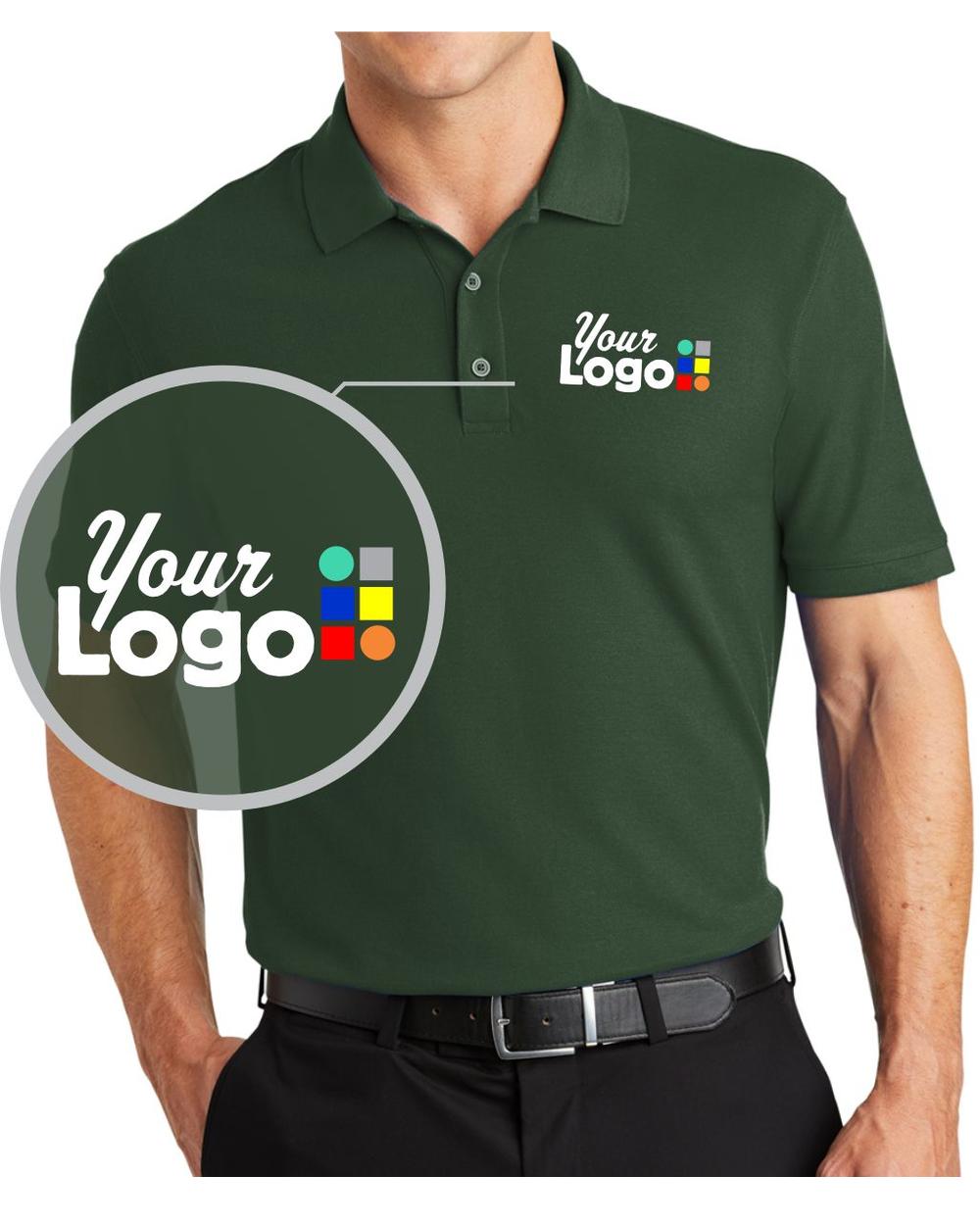 Port Authority S/S Core Classic Pique Custom Golf Shirt, color: Deep Forest Green