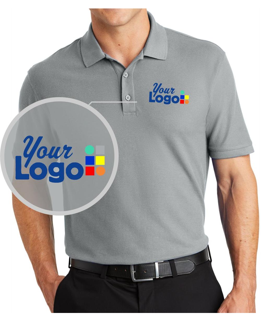 Port Authority S/S Core Classic Pique Custom Golf Shirt, color: Gusty Grey