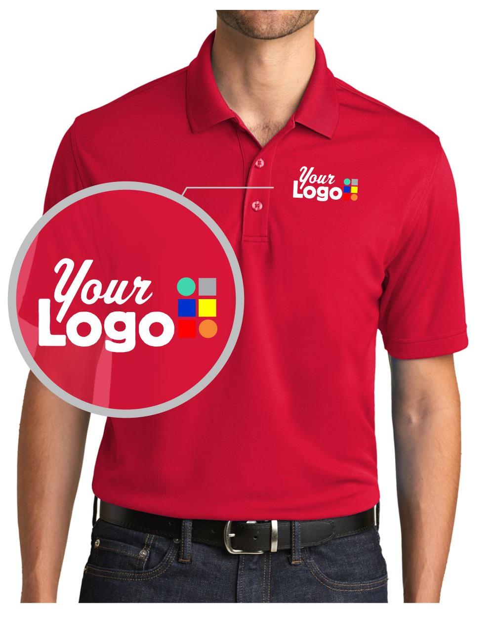 Port Authority S/S DryZone UV MicroMesh Custom Golf Shirt, color: Rich Red