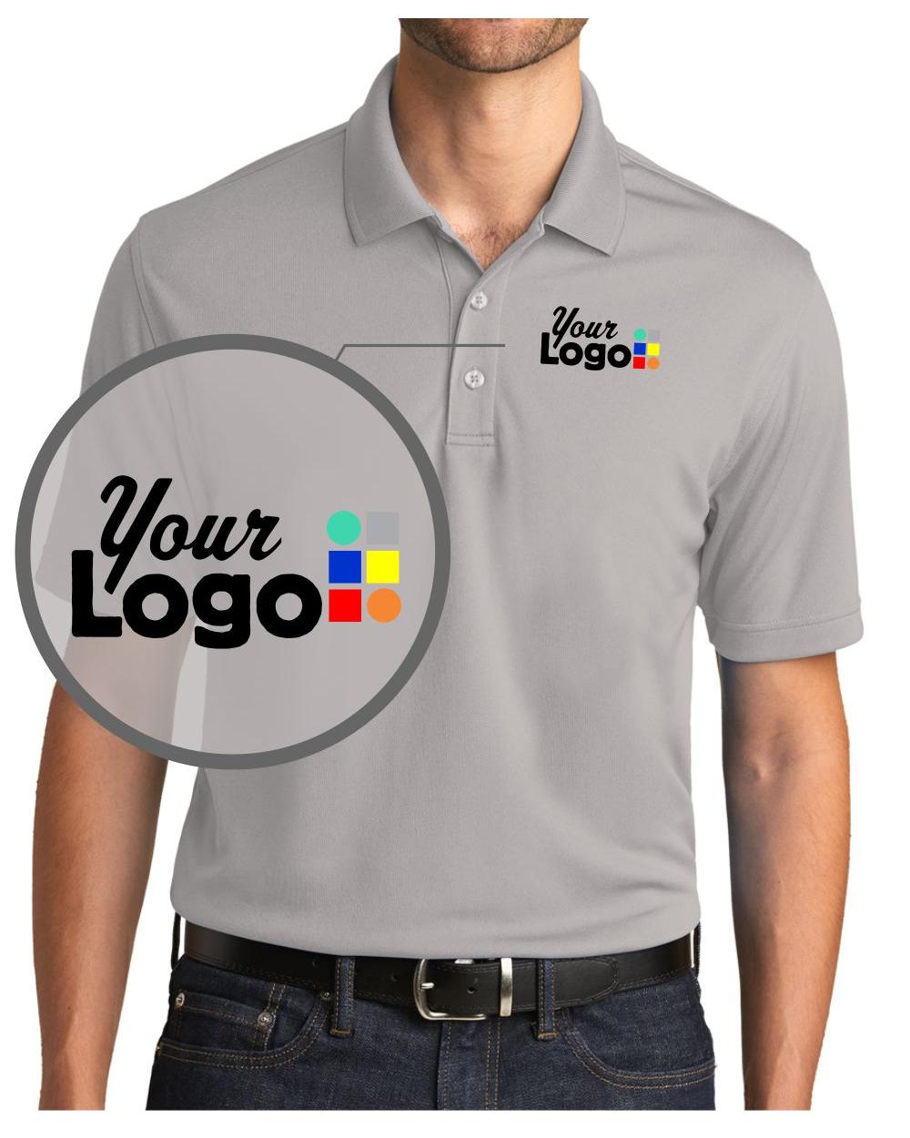 Port Authority S/S DryZone UV MicroMesh Custom Golf Shirt, color: Gusty Grey