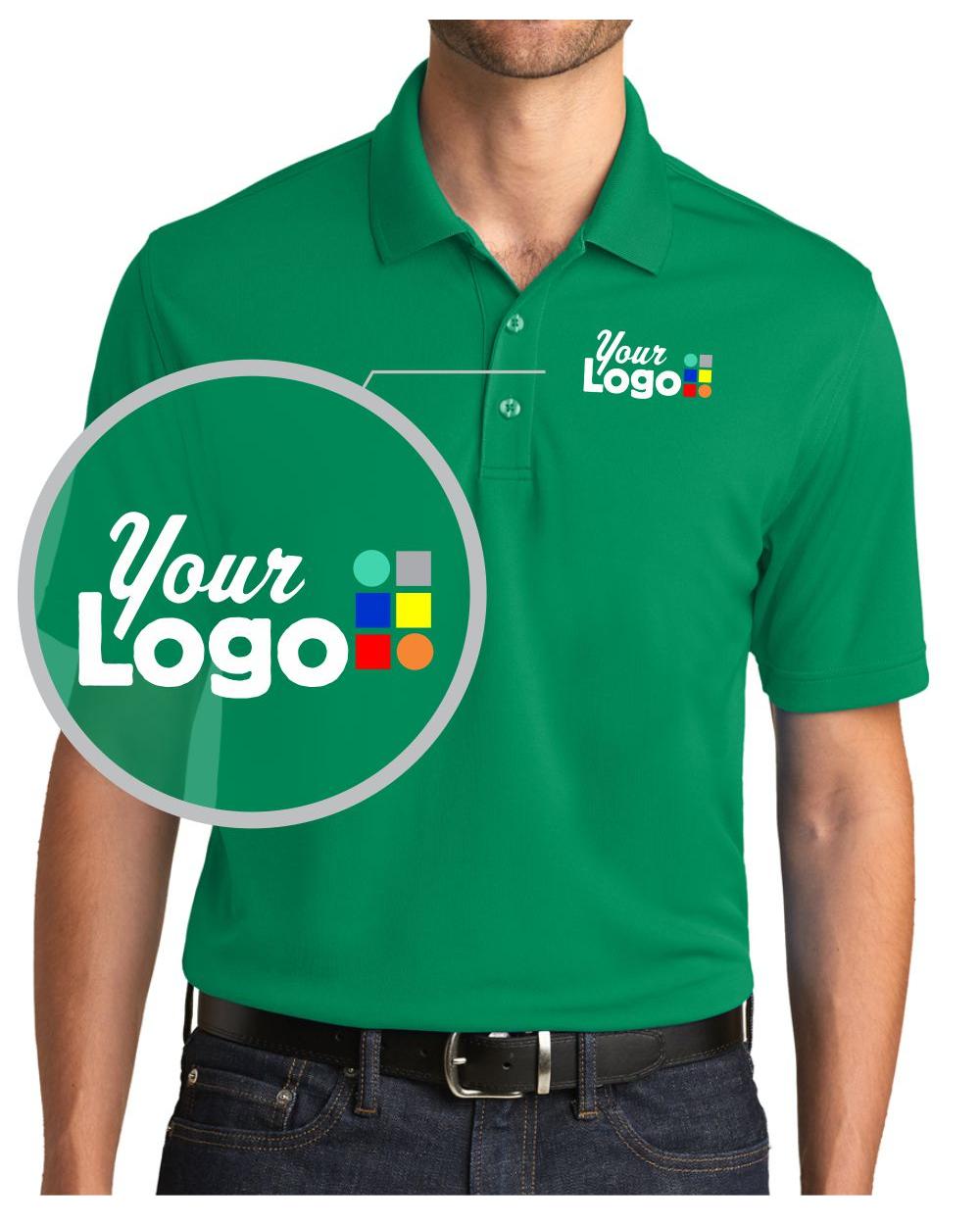 Port Authority S/S DryZone UV MicroMesh Custom Golf Shirt, color: Bright Kelly Green