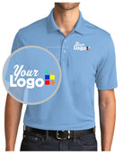 Port Authority S/S DryZone UV MicroMesh Custom Golf Shirt, color: Carolina Blue