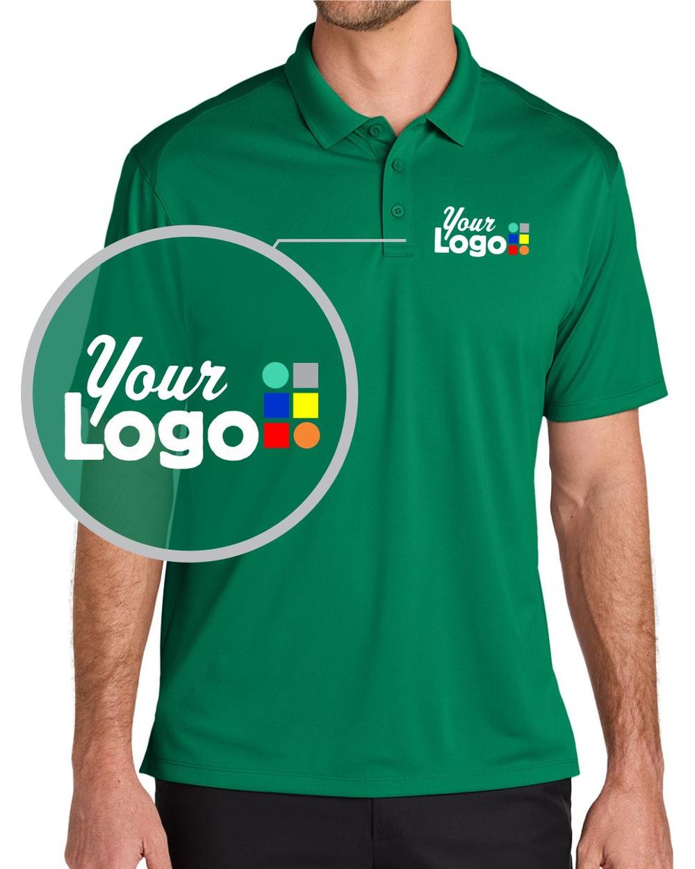 Port Authority S/S Wearever Performance Pique Custom Golf Shirt, color: Bright Kelly Green