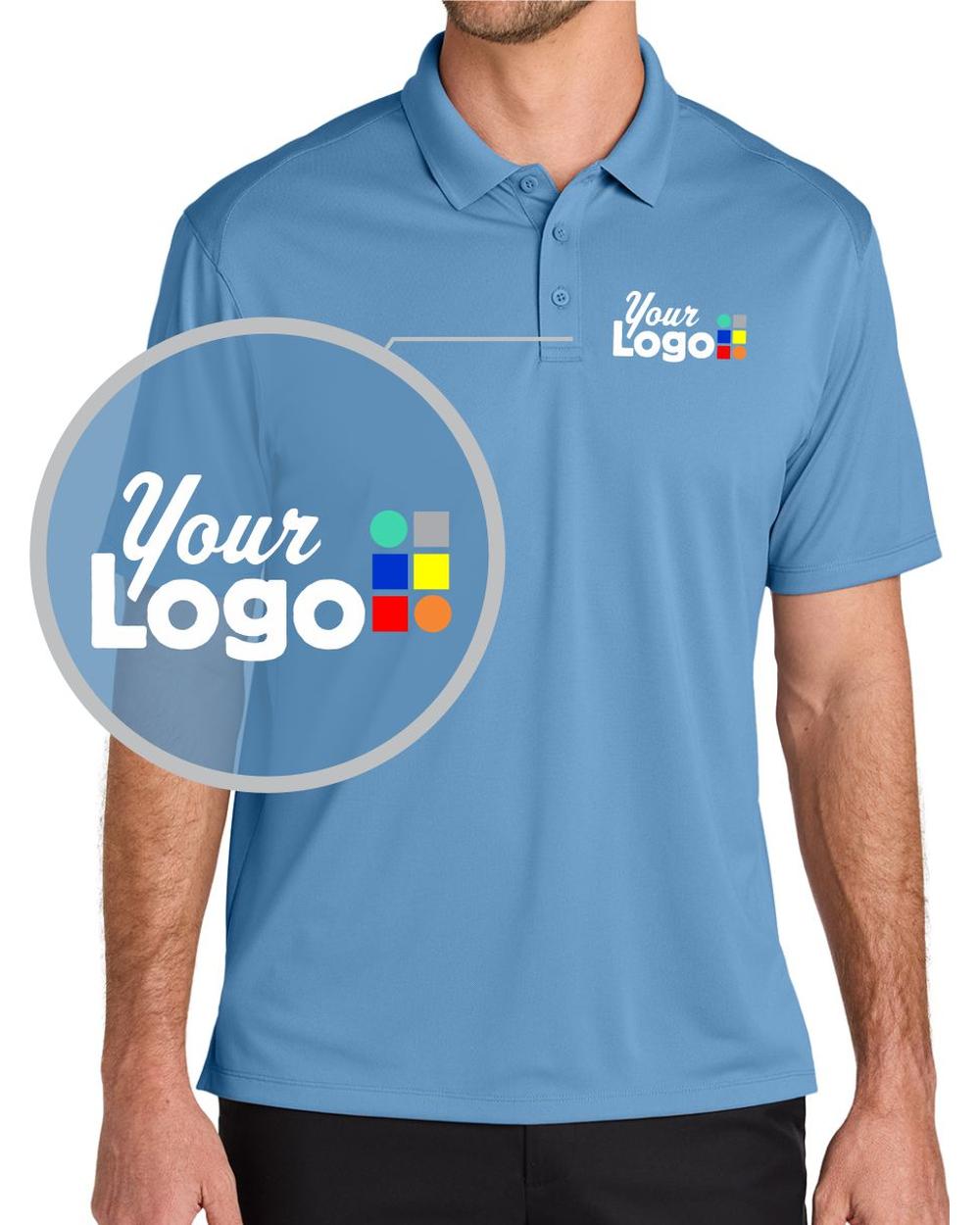 Port Authority S/S Wearever Performance Pique Custom Golf Shirt, color: Carolina Blue