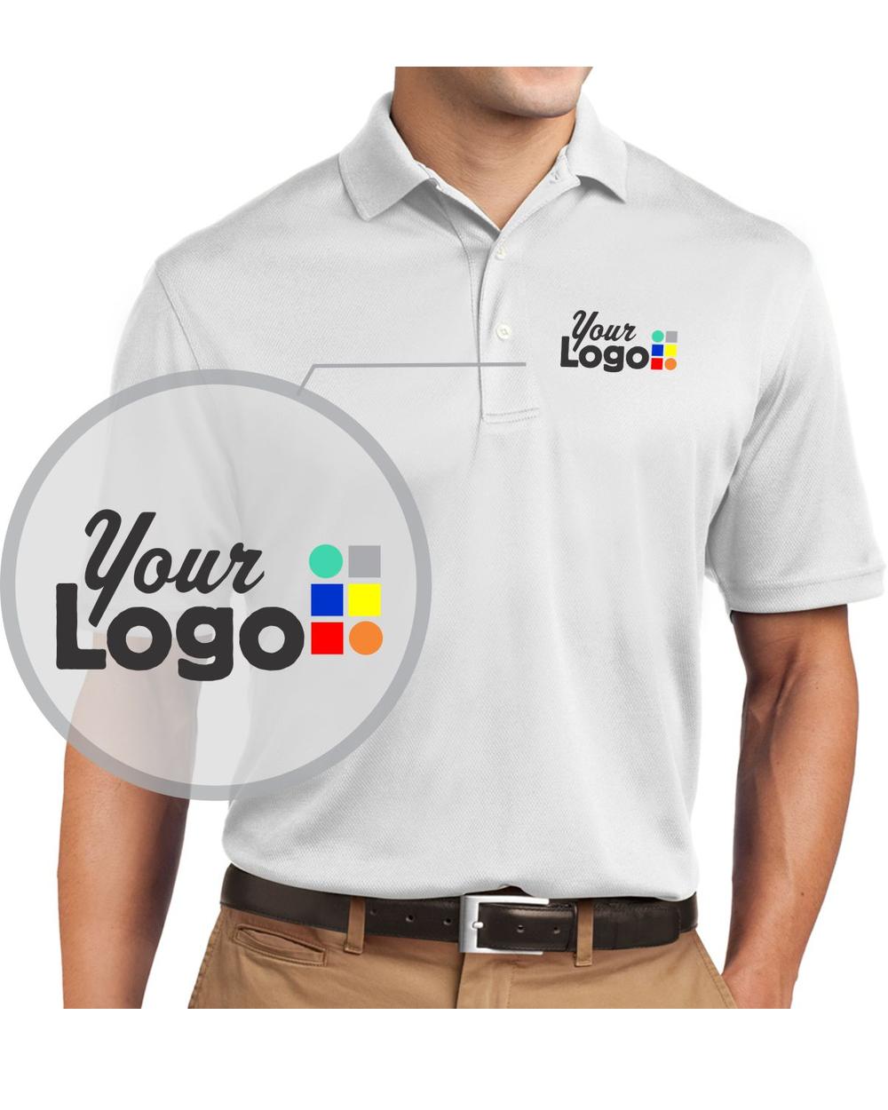 Sport-Tek S/S Dri-Mesh Custom Golf Shirt, color: White