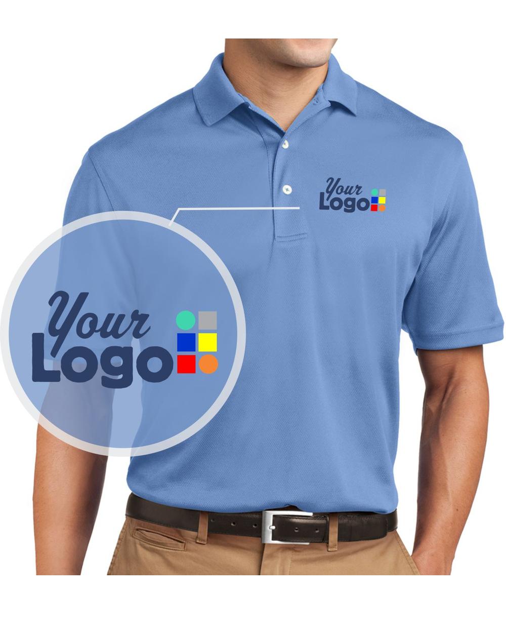 Sport-Tek S/S Dri-Mesh Custom Golf Shirt, color: Blueberry