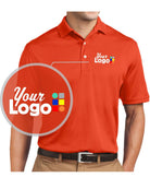 Sport-Tek S/S Dri-Mesh Custom Golf Shirt, color: Bright Orange