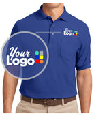 Port Authority S/S Silk-Touch Pocket Custom Golf Shirt, color: Royal