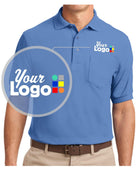 Port Authority S/S Silk-Touch Pocket Custom Golf Shirt, color: Ultramarine Blue