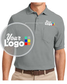 Port Authority S/S Silk-Touch Pocket Custom Golf Shirt, color: Cool Grey