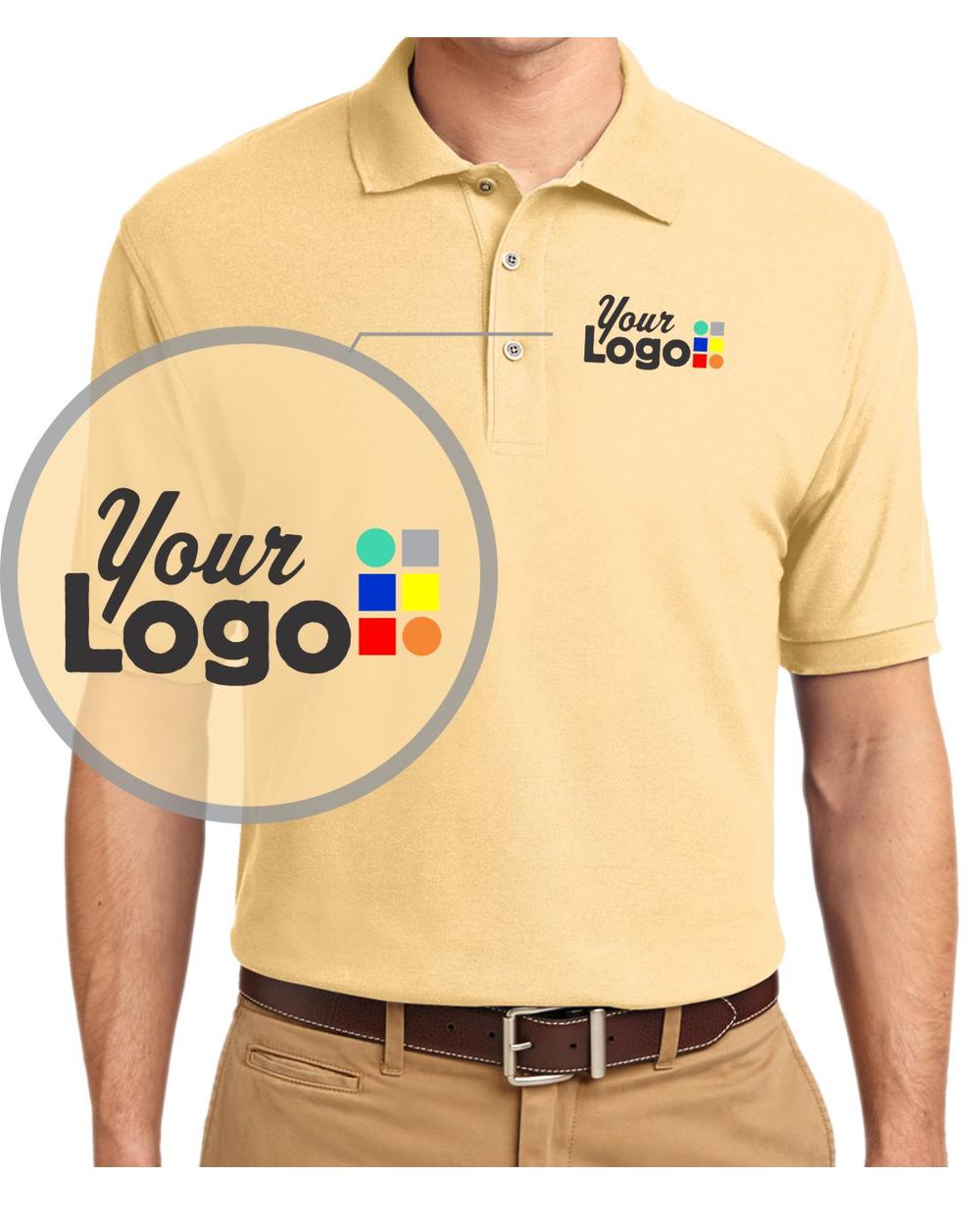 Port Authority S/S Silk-Touch Custom Golf Shirt, color: Banana