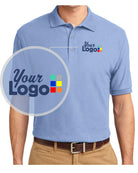 Port Authority S/S Silk-Touch Custom Golf Shirt, color: Light Blue