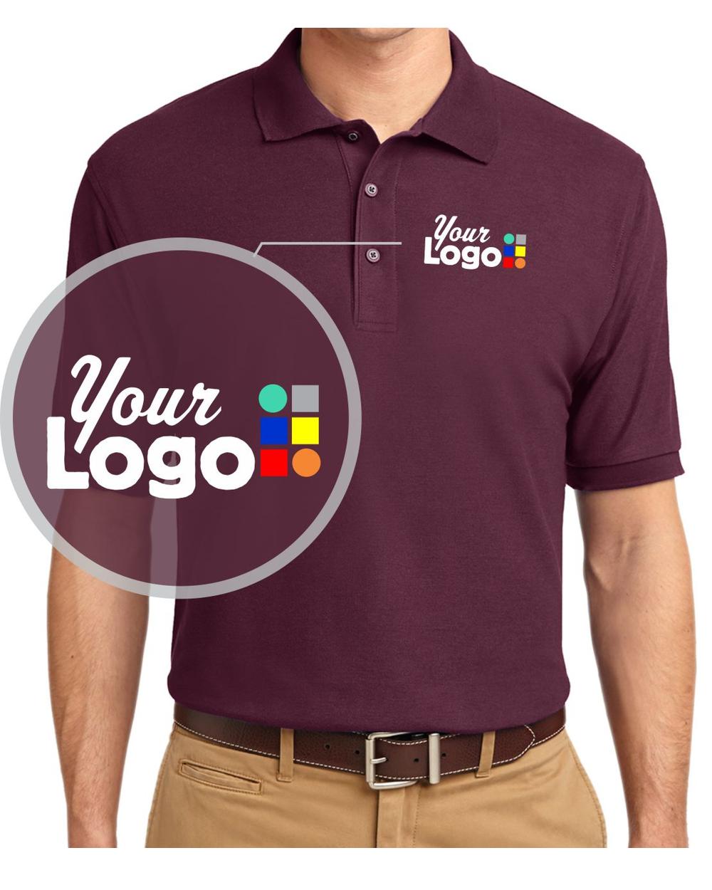 Port Authority S/S Silk-Touch Custom Golf Shirt, color: Maroon