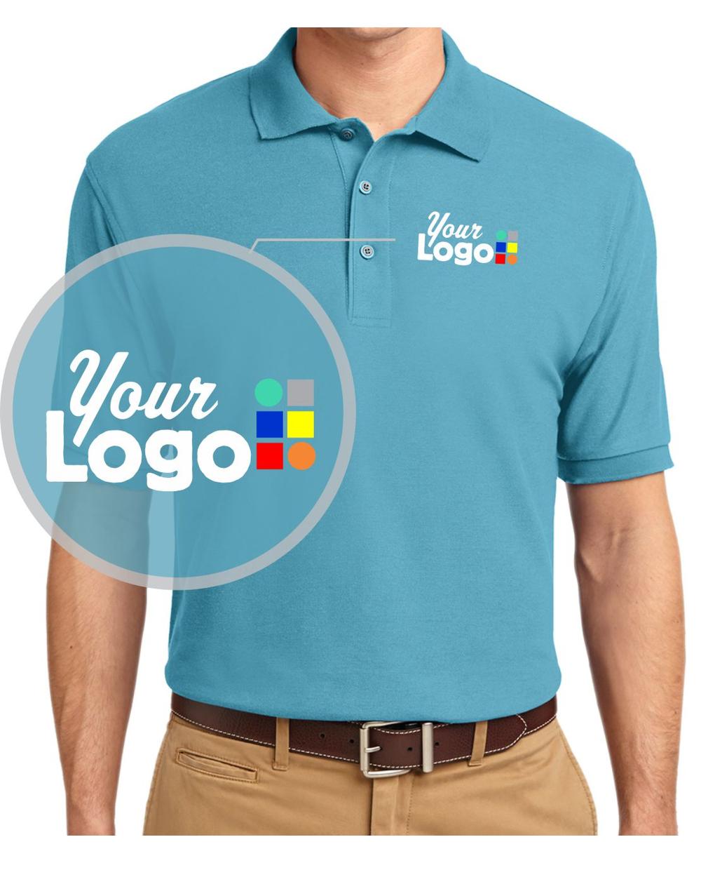 Port Authority S/S Silk-Touch Custom Golf Shirt, color: Maui Blue