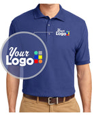 Port Authority S/S Silk-Touch Custom Golf Shirt, color: Mediterranean Blue