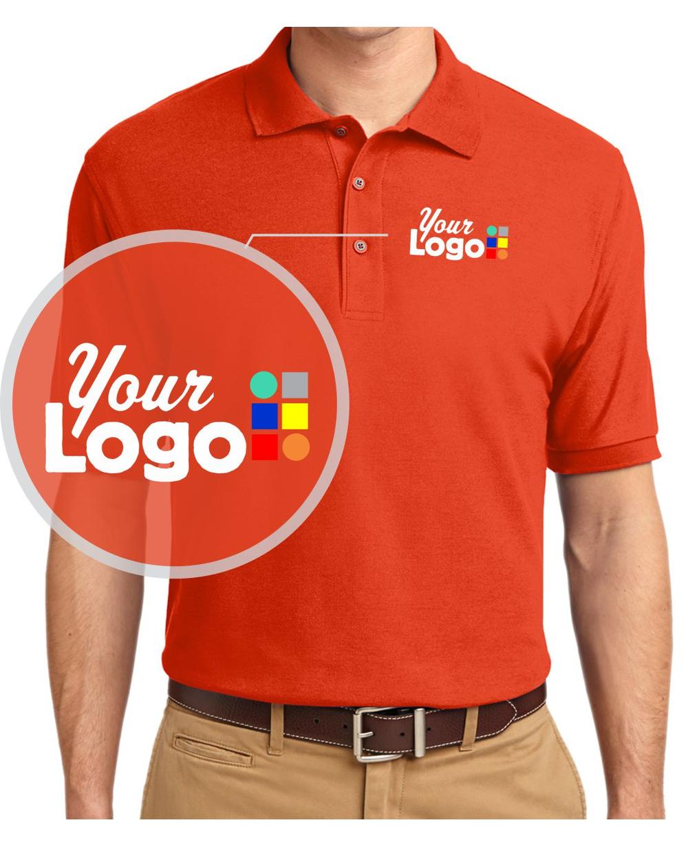 Port Authority S/S Silk-Touch Custom Golf Shirt, color: Orange