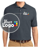 Port Authority S/S Silk-Touch Custom Golf Shirt, color: Steel Grey