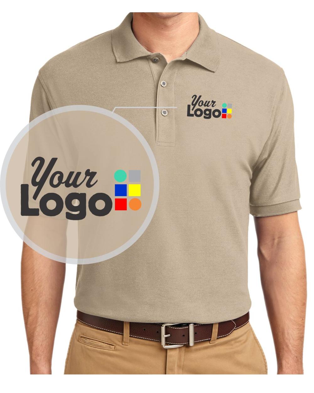 Port Authority S/S Silk-Touch Custom Golf Shirt, color: Stone