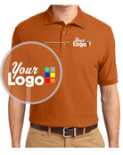 Port Authority S/S Silk-Touch Custom Golf Shirt, color: Texas Orange