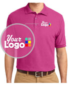 Port Authority S/S Silk-Touch Custom Golf Shirt, color: Tropical Pink