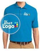 Port Authority S/S Silk-Touch Custom Golf Shirt, color: Turquoise