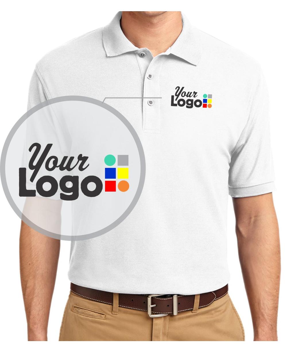 Port Authority S/S Silk-Touch Custom Golf Shirt, color: White