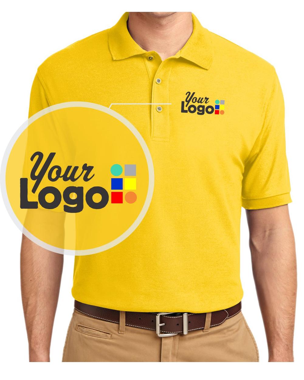 Port Authority S/S Silk-Touch Custom Golf Shirt, color: Sunflower Yellow