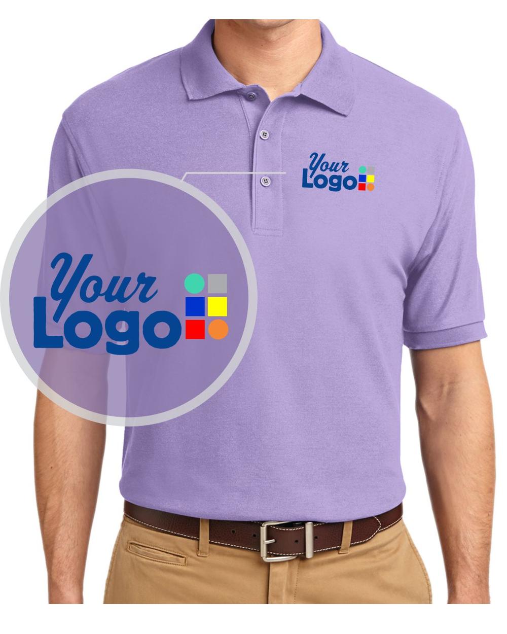 Port Authority S/S Silk-Touch Custom Golf Shirt, color: Bright Lavender