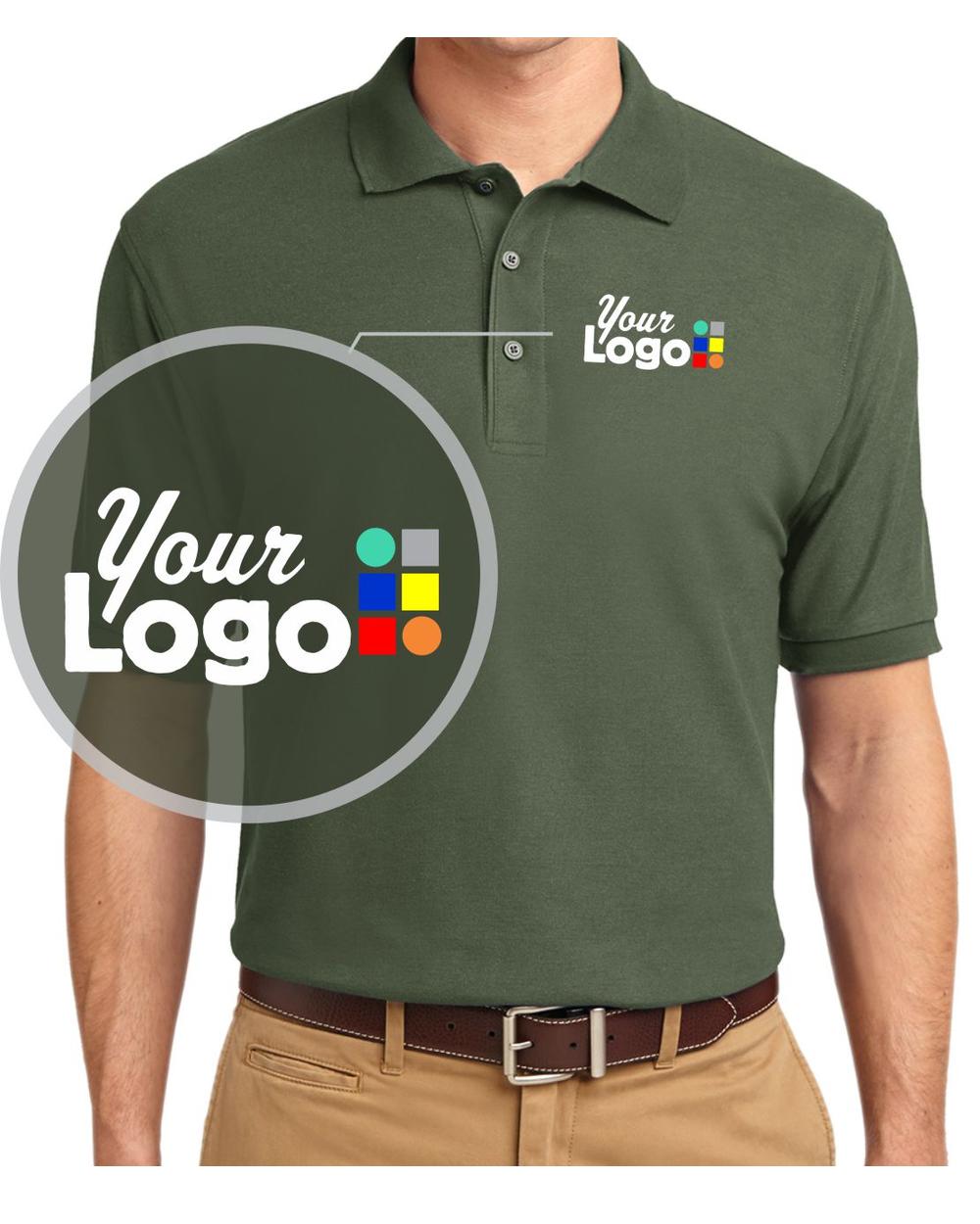 Port Authority S/S Silk-Touch Custom Golf Shirt, color: Clover Green