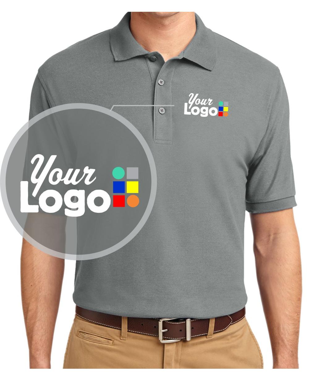 Port Authority S/S Silk-Touch Custom Golf Shirt, color: Cool Grey