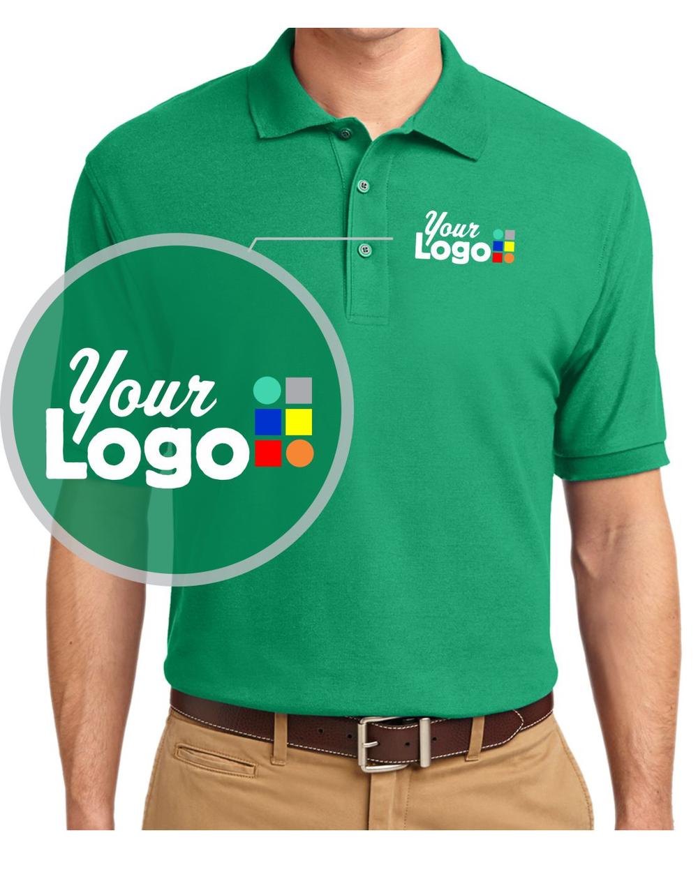 Port Authority S/S Silk-Touch Custom Golf Shirt, color: Court Green