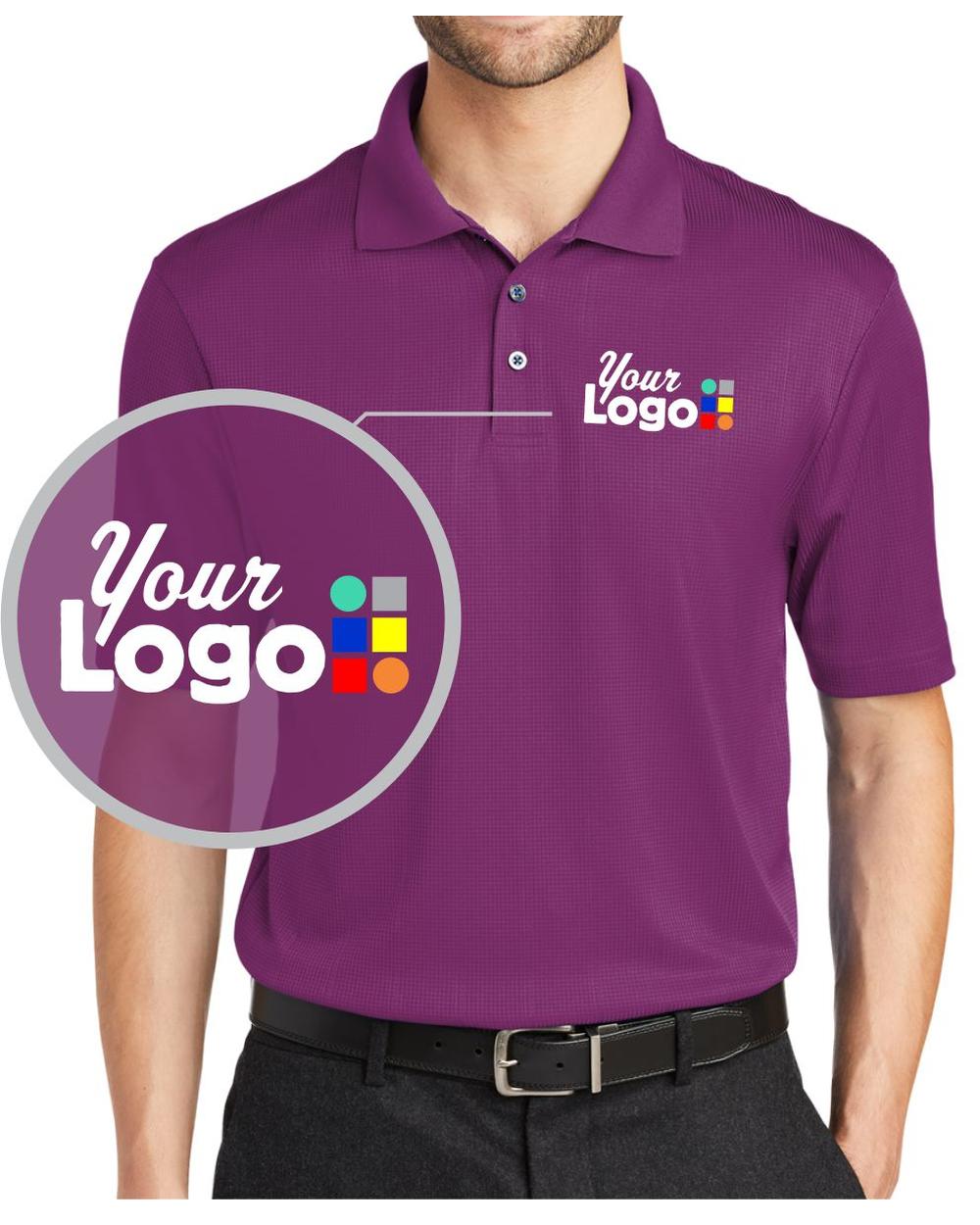 Port Authority S/S Fine Jacquard Custom Golf Shirt, color: Violet Purple