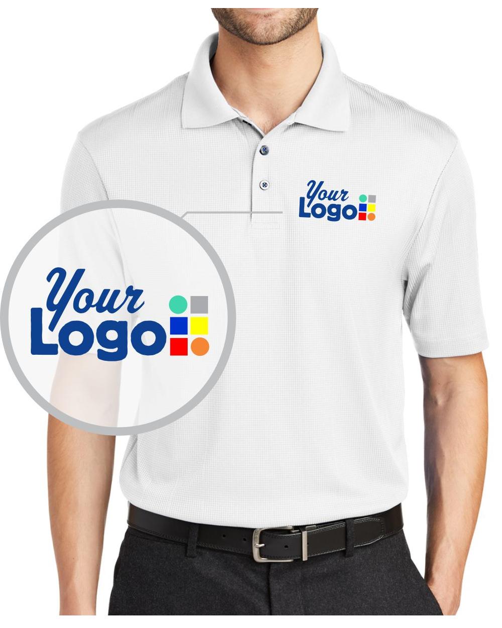 Port Authority S/S Fine Jacquard Custom Golf Shirt, color: White